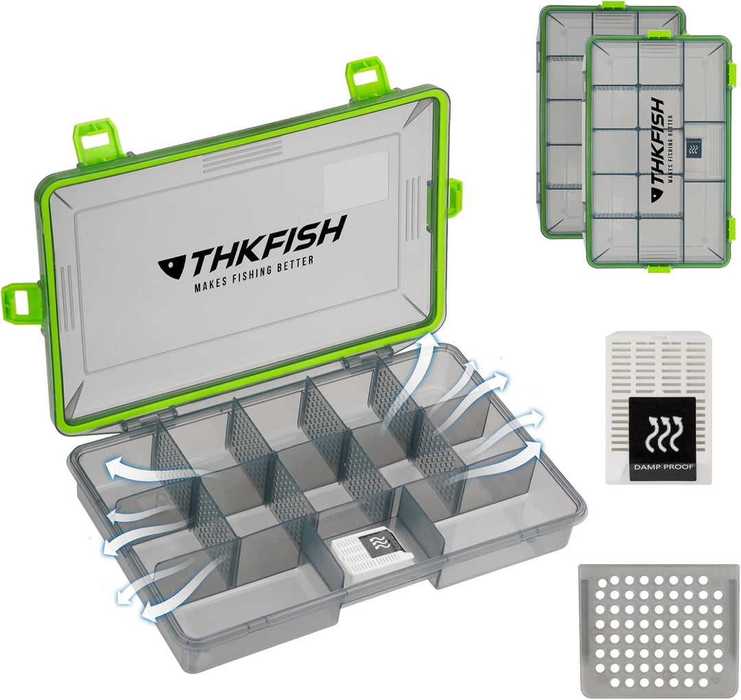 THKFISH wasserdichte Angelkoffer, 2PCS 3600 Angelbox, Transparente Tackle Box, Angelboxen mit Heraus