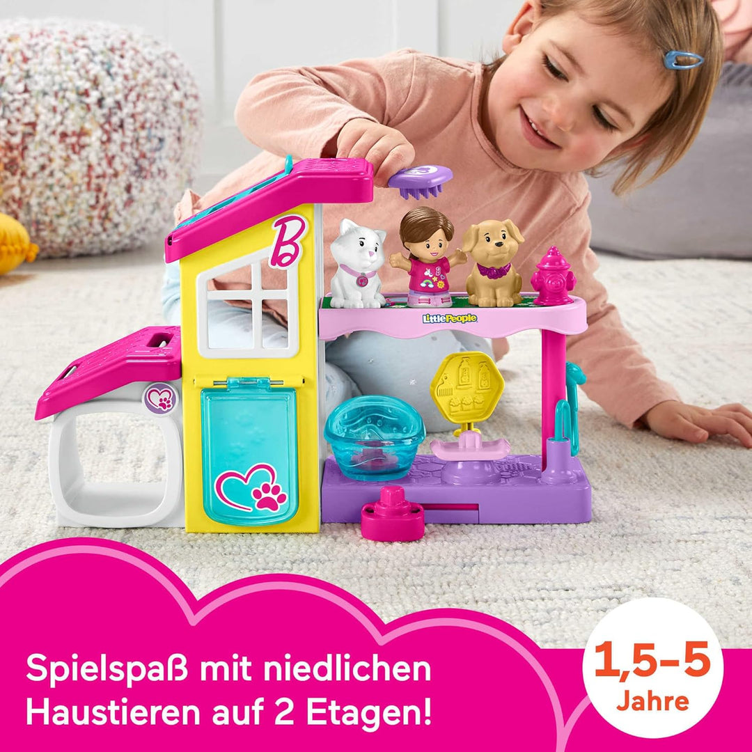 Little People Barbie-Spielset für Kleinkinder mit Musik und Geräuschen, 2 Ebenen und 4 Teilen, Tiers