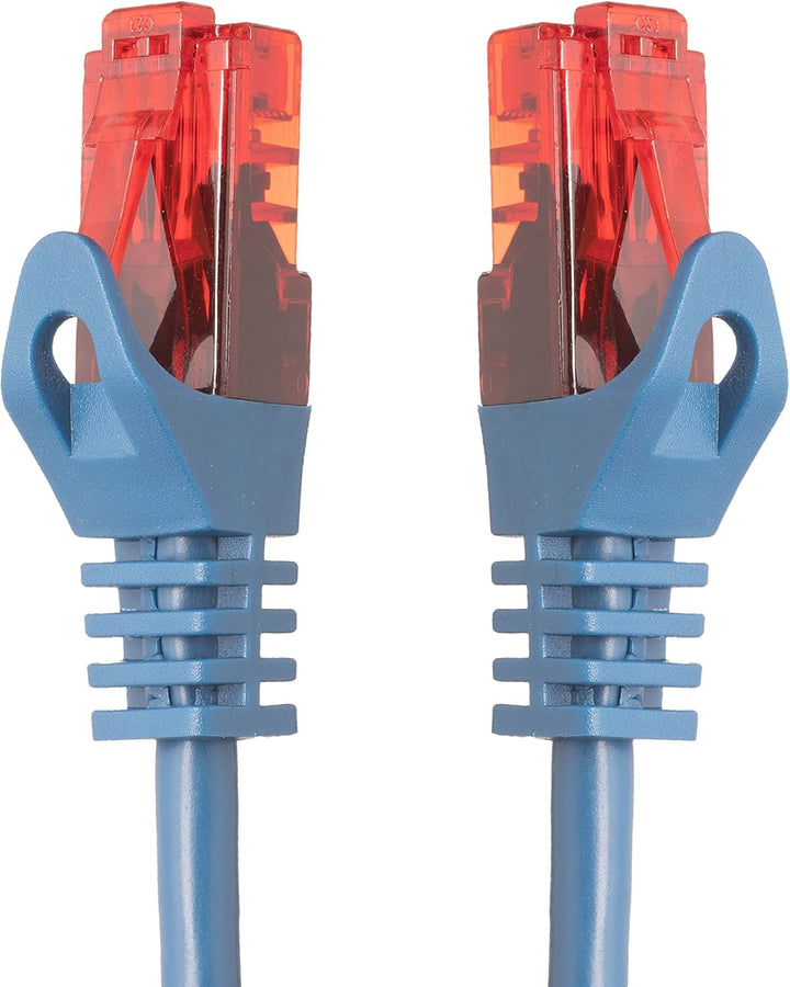 BIGtec - 5 Stück - 50m Gigabit Netzwerkkabel Patchkabel Ethernet LAN DSL Patch Kabel blau (2x RJ-45