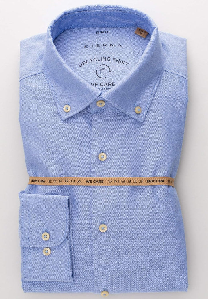 ETERNA Herren Upcycling Shirt Oxford Slim FIT S Blau, S Blau