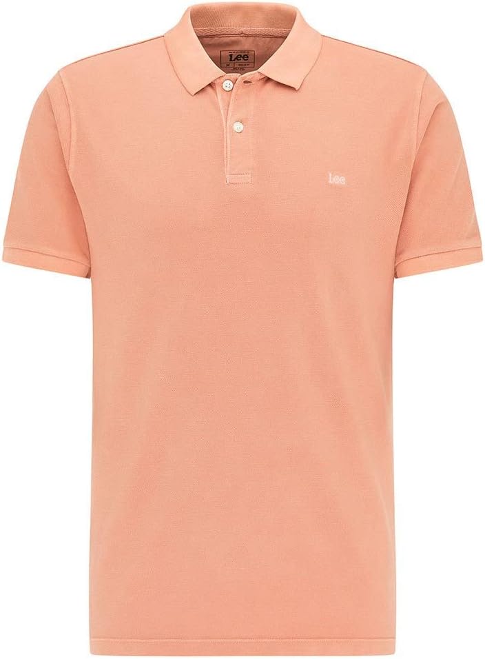 Lee Herren Garment Dye Polo T-Shirt S Rust, S Rust
