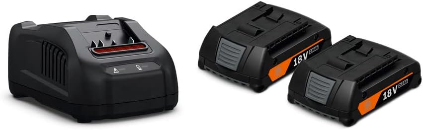 Fein Akku Starterset GBA 18 V 2,0 AH AS (2 Li-Ionen Akkus 2,0 AH + Ladegerät, für AMPShare/Bosch Pro