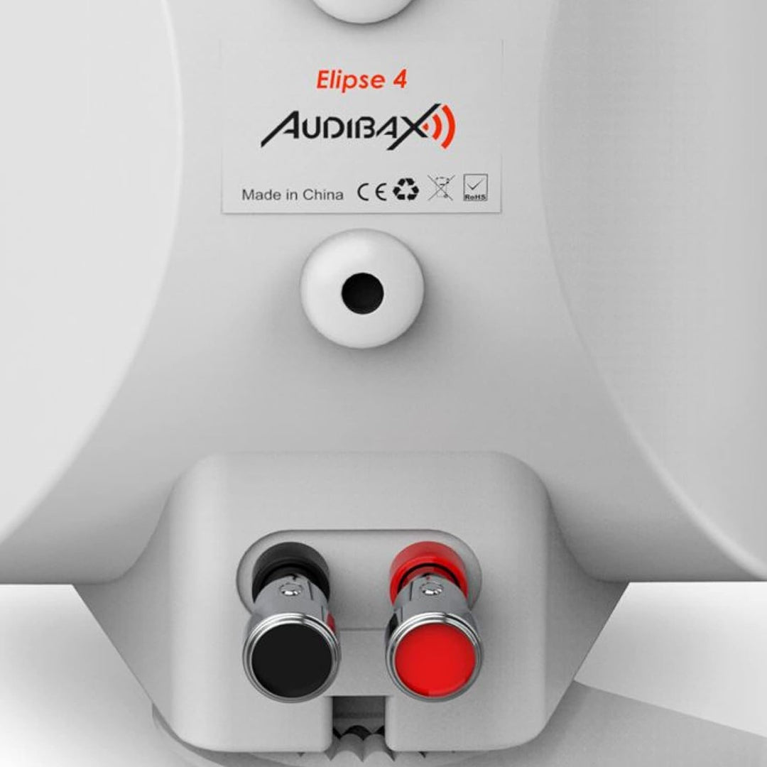 Audibax Elipse 4 Altavoces HiFi Estantería/Pared 2 Vías Con Soportes de Pared. Blancos Pareja