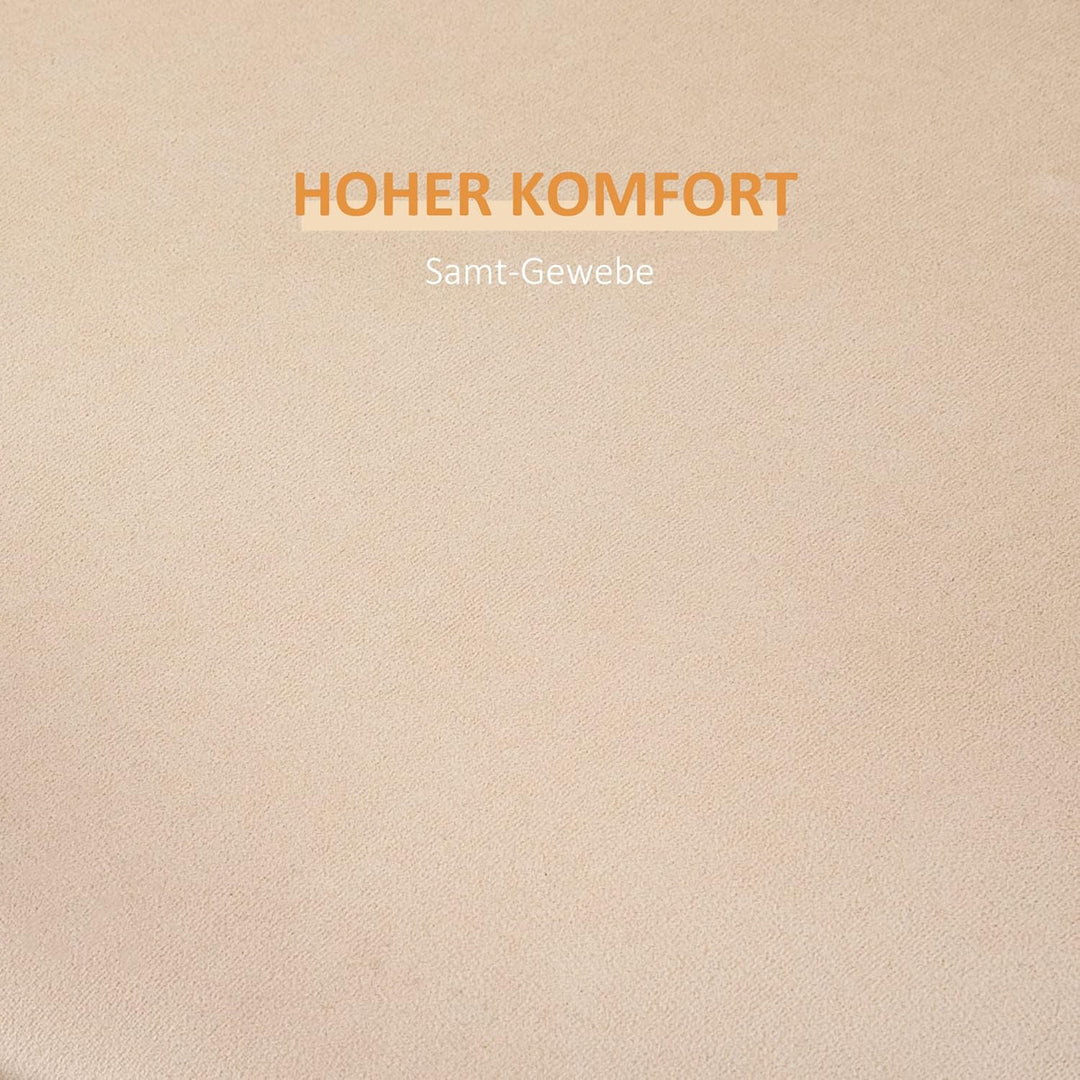 HOMCOM 2-in-1 Ottomane Sitzhocker Runde Polsterhocker Fussbank inklusive Stauraum, abnehmbaren Decke