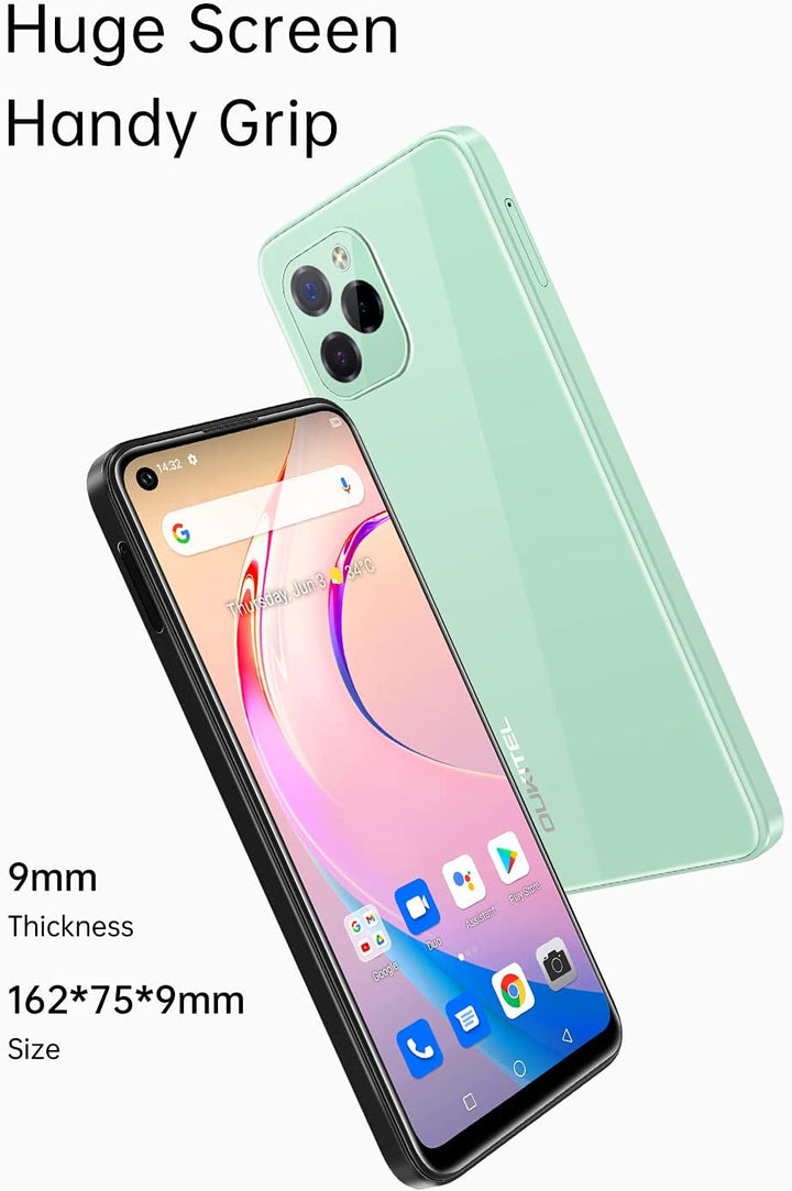 OUKITEL Smartphone ohne Vertrag C21 PRO, Vollglas-Design,4GB+64GB,256GB Externe SD,21MP Dreifach-Rüc