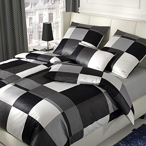 Joop! Bettwäsche Plaza Squares 4051 schwarz-weiss - 0 80x80 cm - 135x200 cm 80x80 cm - 135x200 cm Sc