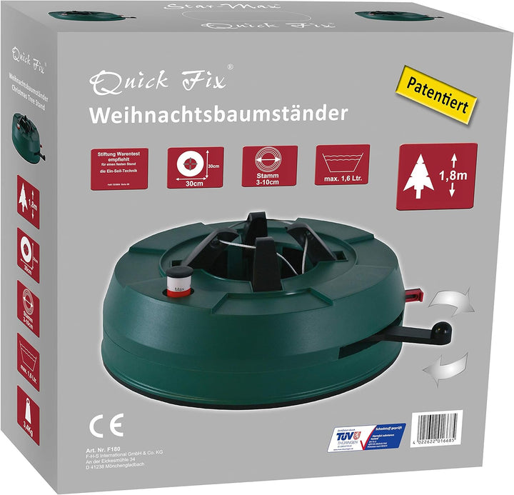 Star-Max F180 Quick Fix-Patentierter Christbaumständer, Kunststoff, Grün, 1