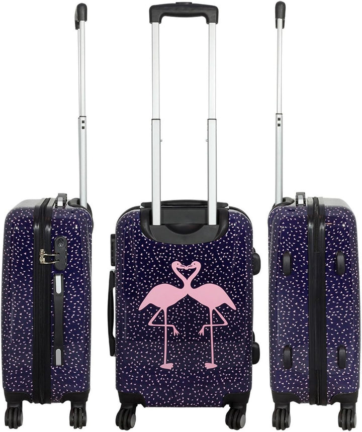 Bowatex Bunter Mittelgrosser Reisetrolley Flamingo Trolley Motivkoffer Vogel 70Li