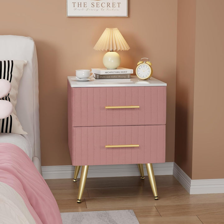 WOLTU Nachttisch Sofatisch Nachtkommode Nachtschrank mit 2 Schubladen für Schlafzimmer Wohnzimmer au