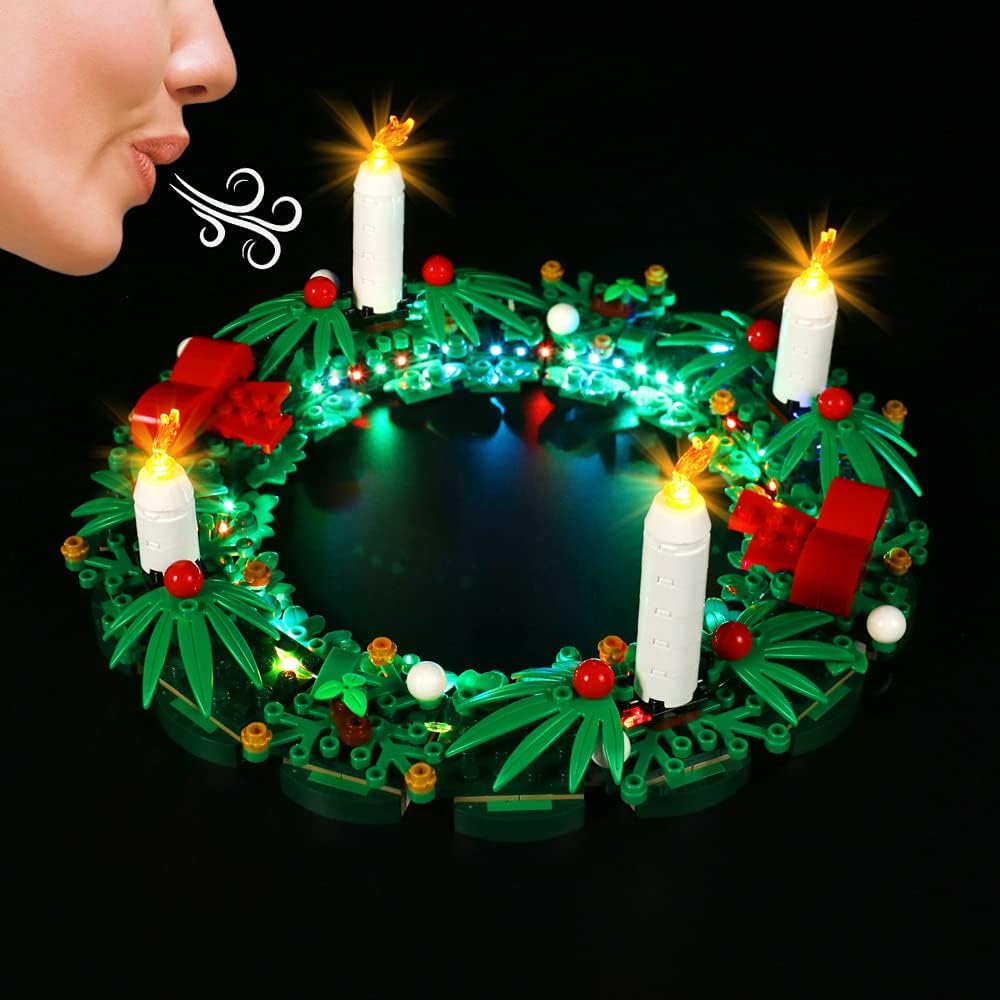 LocoLee Led Licht Set Kompatibel mit Lego Adventskranz, Led Beleuchtungs Set Compatible with Lego 40