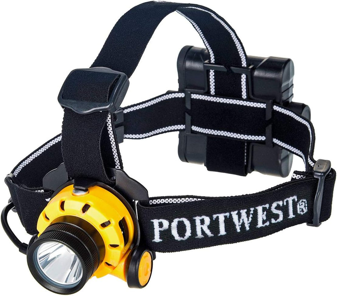 Portwest PA64YBR Ultra Power Kopflampe, Farbe: Gelb/Schwarz, Grösse: Einheitsgrösse