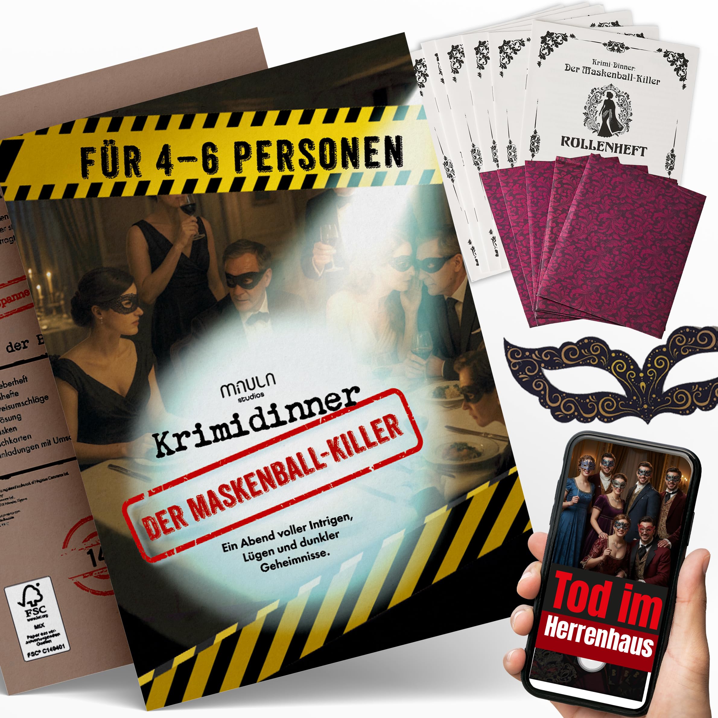 Milula Studios Krimidinner „Der Maskenball-Killer“ – Krimi Dinner Spie
