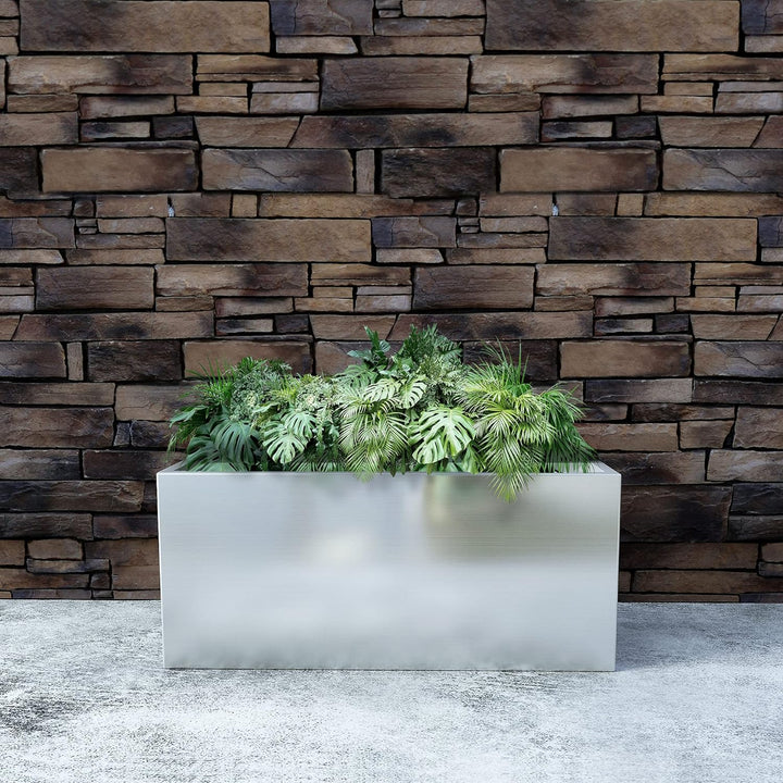 wuuhoo® XL Pflanztrog Daisy aus Edelstahl - wetterfeste Bodenvase, Blumenkübel wasserdicht & frostbe
