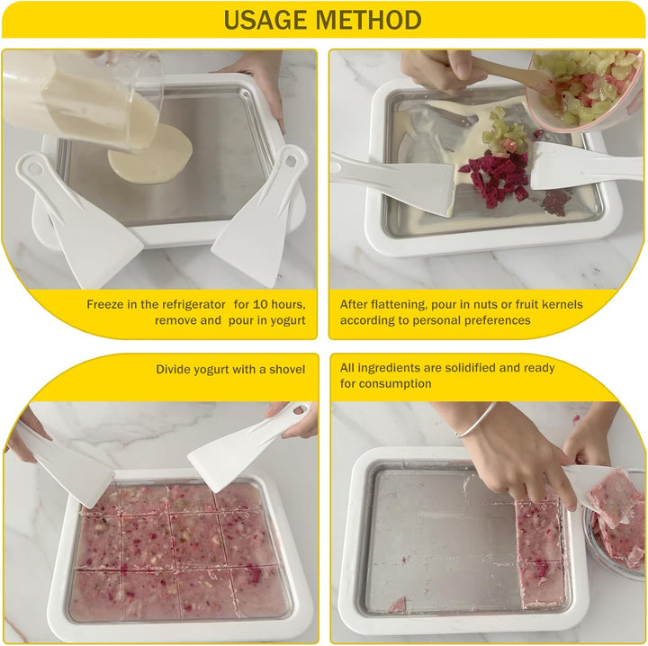DBREAKS Eiscreme Roller Maker Pan, Eisplatte, Ice Cream Rolls Maker, Ice Rolls Maschine, Hausgemacht