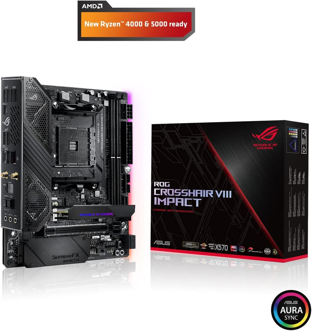 ASUS ROG Crosshair VIII Impact Gaming Mainboard (AMD AM4 Sockel, Mini-DTX-Formfaktor, SO-DIMM.2, Wi-