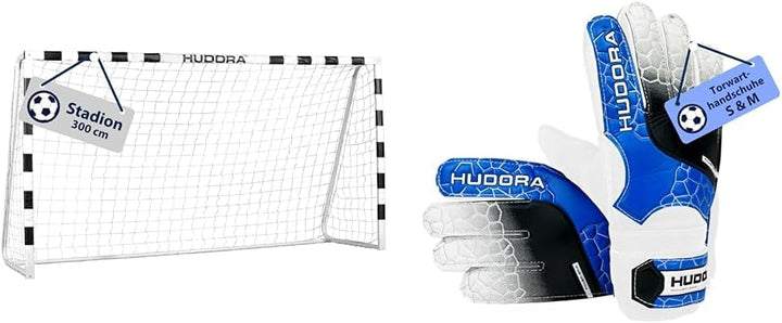 HUDORA Fussballtor Stadion - Standfestes Fussballtor für Kinder & Erwachsene - wetterfestes Fussball
