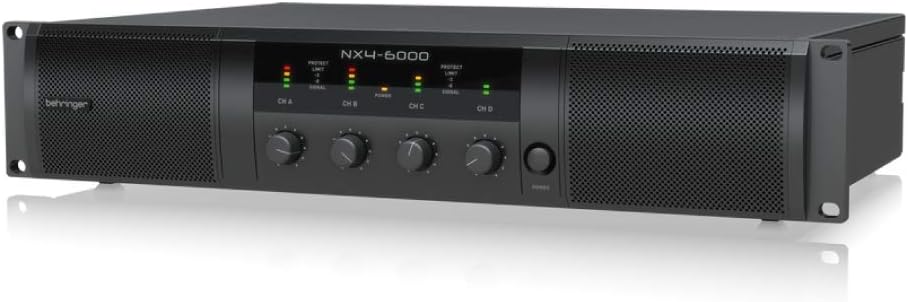 Behringer NX4-6000 Ultraleichter 6000-Watt-4-Kanal-Class-D-Leistungsverstärker mit SmartSense-Lautsp