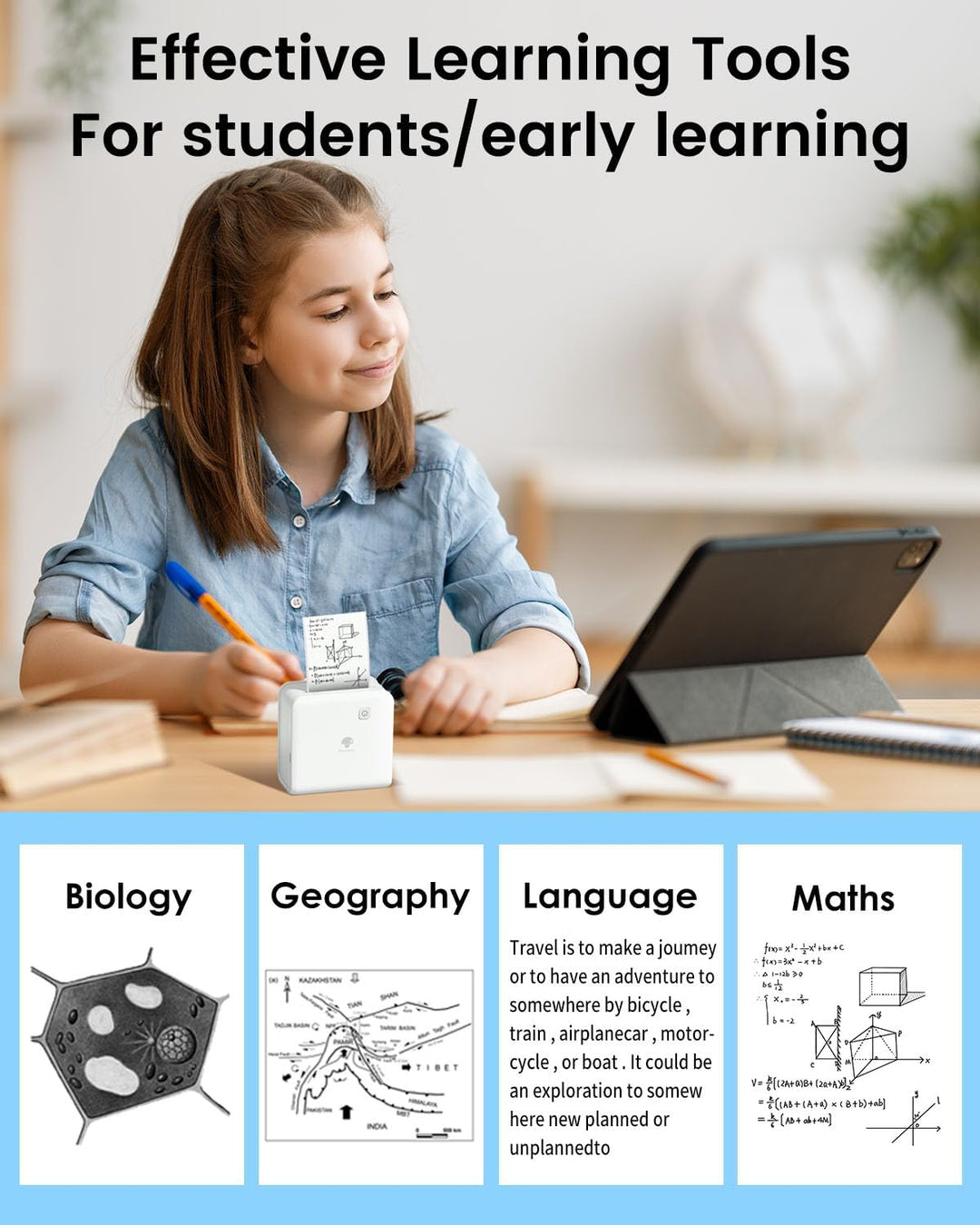 Phomemo M02 Pro 300 DPI Taschendrucker Mini Thermo Fotodrucker für Handy, Sticker Drucker, Kompatibe