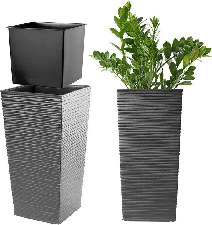 KADAX Blumentopf, Blumenkübel aus Kunststoff, Pflanzkübel für Blumen, Innen- und Aussenbereich, Gart