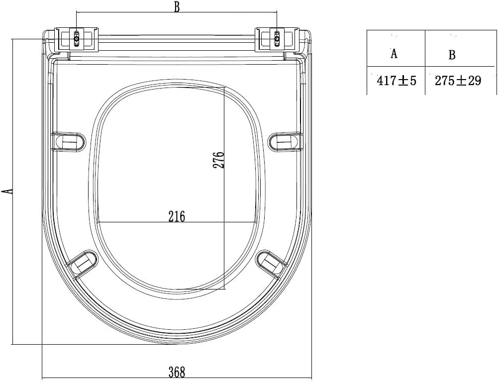 Grünblatt WC Sitz 515153 für Duravit Starck 3, Hochwertiges Material Duroplast, Metal Scharnieren mi