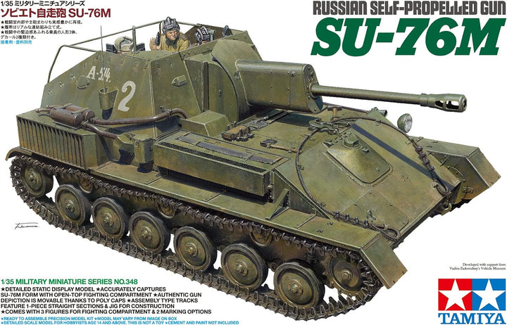Tamiya 35348 RUSSISCHE SELBSTFAHRZEUGE SU76M 1/35" 1:35 Sov. SU-76M Panzerhaubitze Fahrzeug