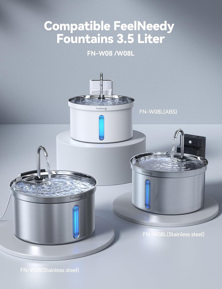 FEELNEEDY 6pcs Ersatzfilter+6pcs Wasserpumpenschwamm für Katzenbrunnen, gesunde und hygienische Filt