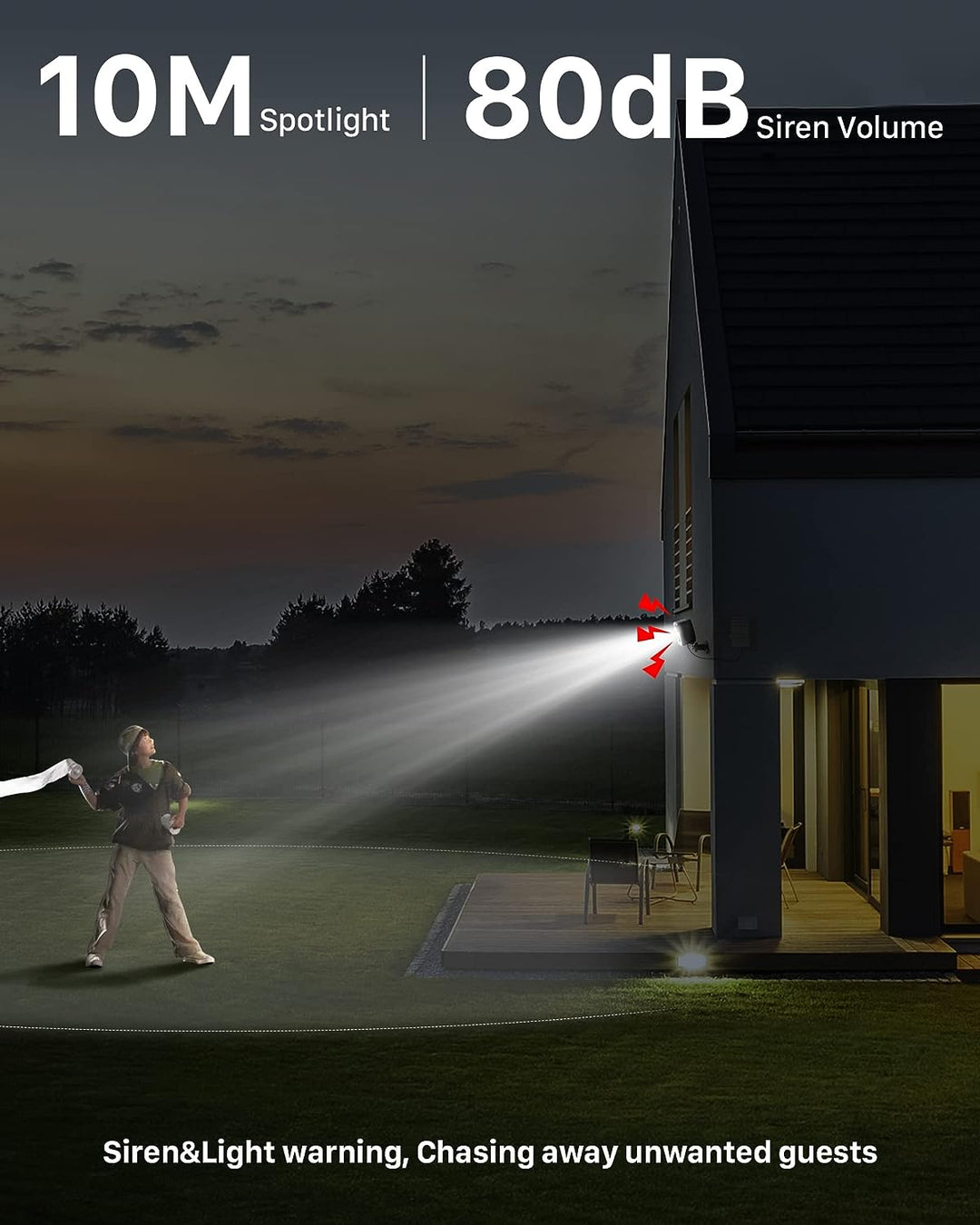 IHOXTX Überwachungskamera Aussen Akku Solar: Kamera Überwachung Aussen WLAN mit Bunte Nachtsicht PIR