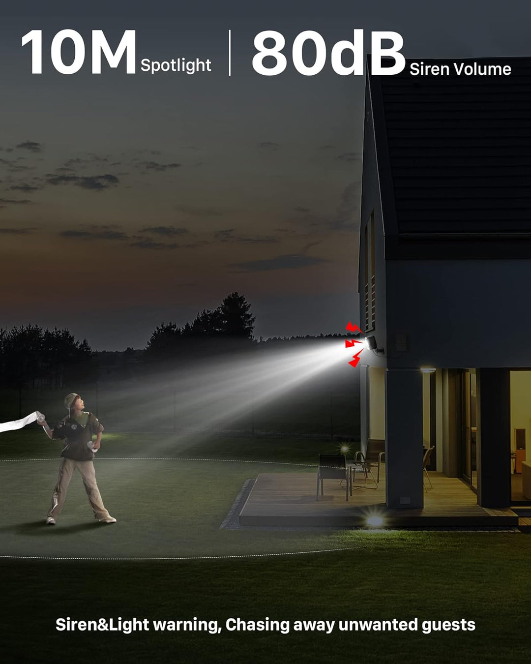 IHOXTX Überwachungskameras Aussen Akku mit Solarpanel, Kamera Überwachung Aussen WLAN mit Bunte Nach