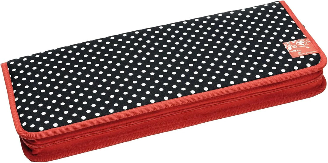 Prym 612181 Stricknadeletui Polka Dots schwarz/weiss, Polyester, Black & White, 43x20x3 cm