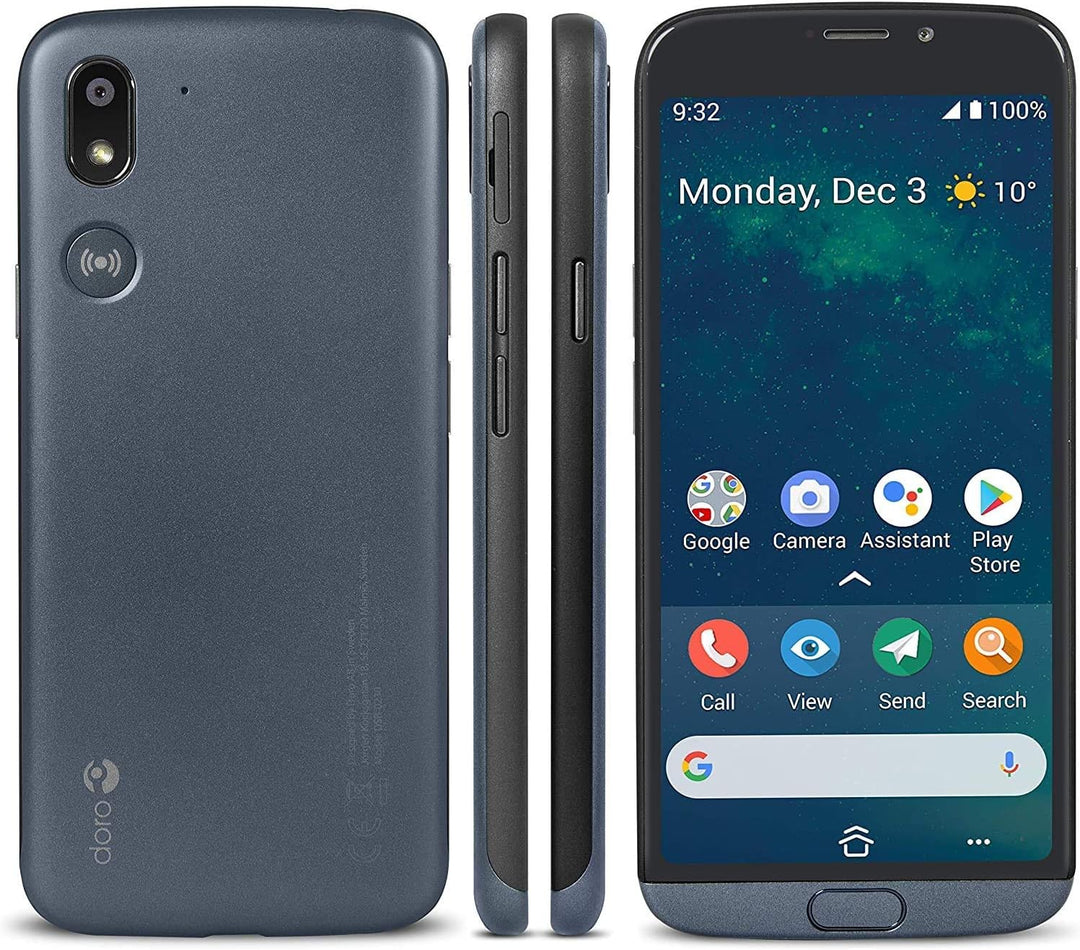 Doro 8050 Smartphone für Senioren mit 5,4-Zoll-Display und GPS-Ortung (Stahl) (13 MP, entsperrt)
