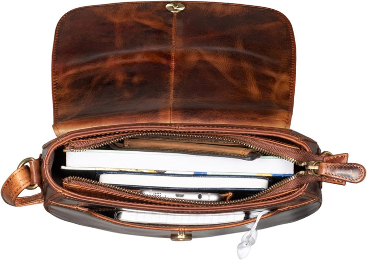 STILORD 'Savannah' Umhängetasche Damen Leder Handtasche kleine Schultertasche Crossbody Bag Ausgehta