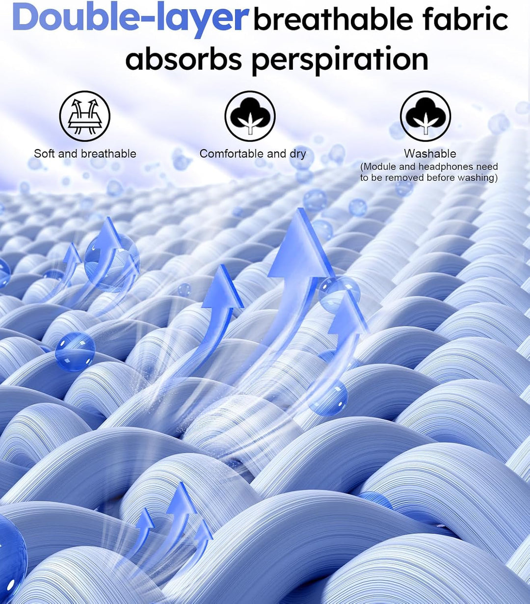 LC-dolida Schlafkopfhörer Bluetooth Stirnband Kopfhörer Bluetooth V5.4 Band Kopfhörer zum Schlafen,S