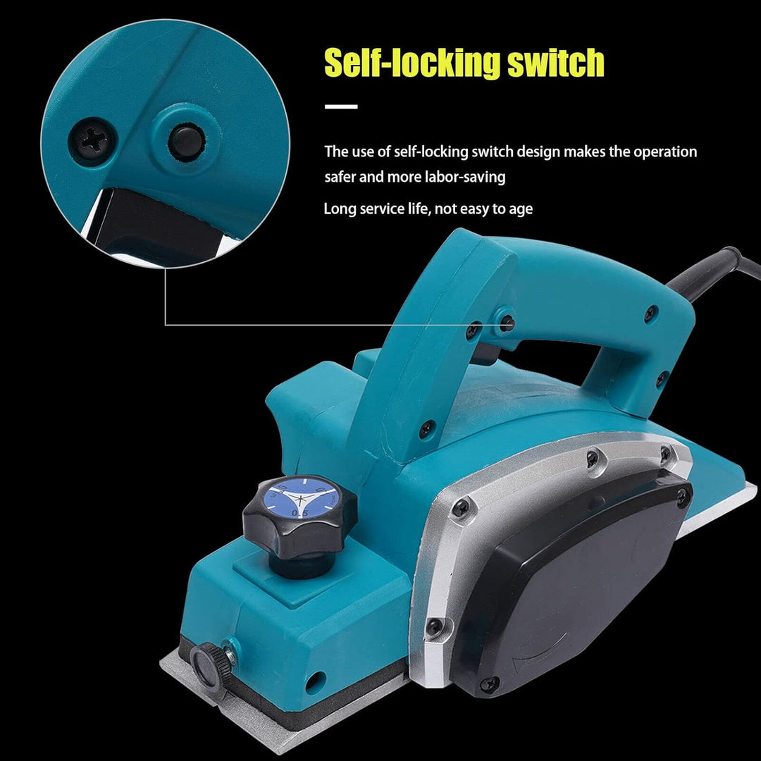 Elektro Hobelmaschine 800W Handhobel Elektrohobel Holzhobel 11000UPM, Spantiefe 1mm,Hobel Elektrisch