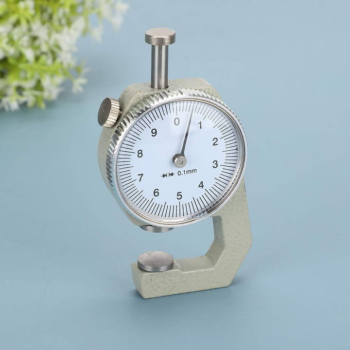 Dickenmessgerät, 0-10 mm x 0,1 mm Präzisionsgenauigkeit Rundes Zifferblatt Anzeige Dickenprüfzifferb