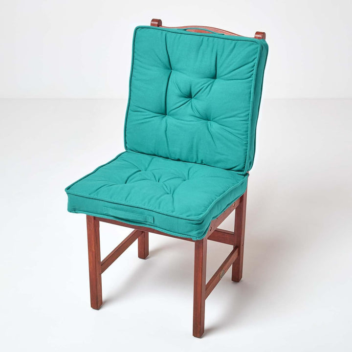 Homescapes Faltbares Reisekissen 50x50 cm türkis, Auto-Sitzkissen mit Rückenlehne, Klappsitzkissen f