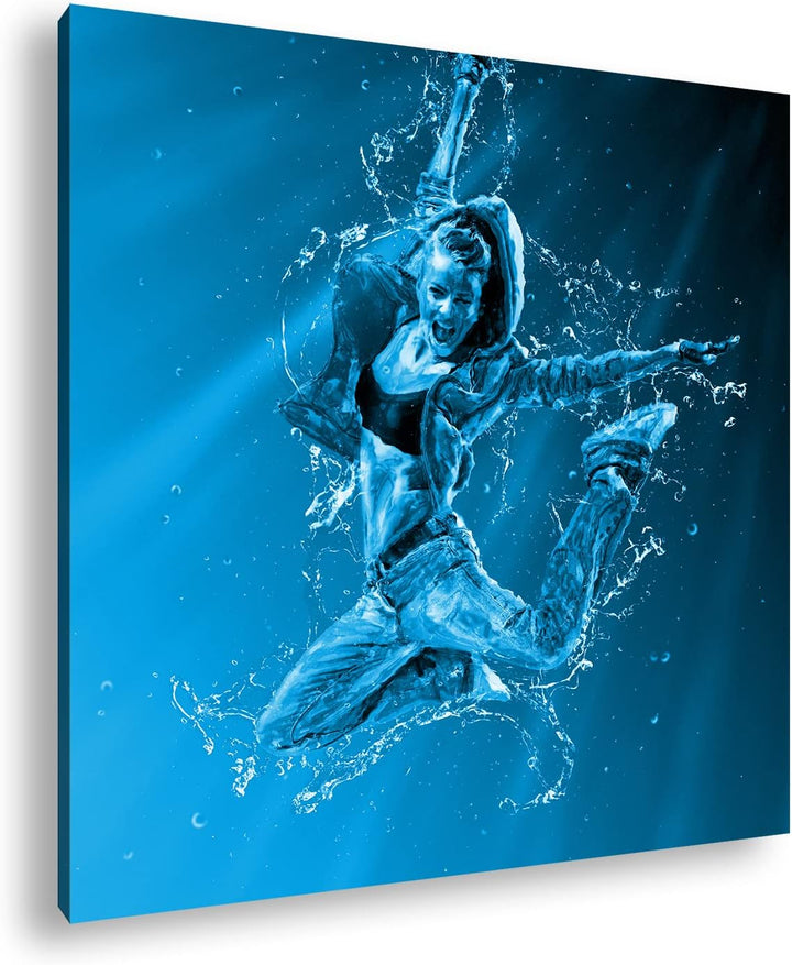 deyoli stylisher Tanz im Wasser Format: 70x70 Effekt: Monocrome Blau als Leinwand, Motiv fertig gera