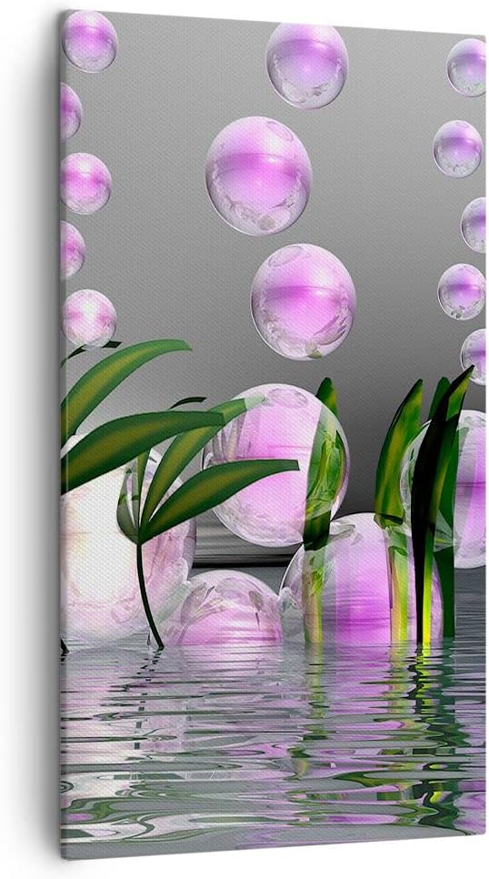 Bilder auf Leinwand Computer Grafik Blase Leinwandbild mit Rahmen 45x80cm Wandbilder Dekoration Wohn