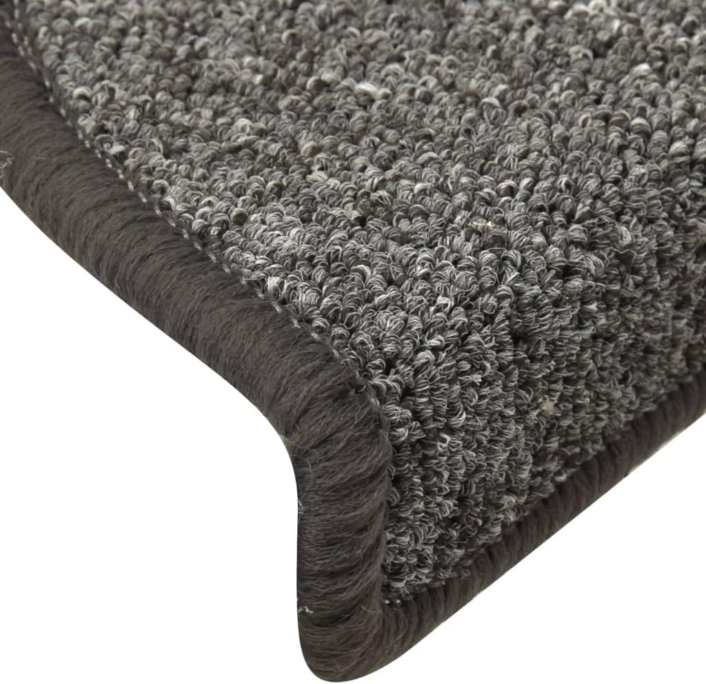 homiuse Treppenmatten 15 STK. Dunkelgrau 65x24x4 cm Treppenstufen Matten Modern Stufenteppich Treppe