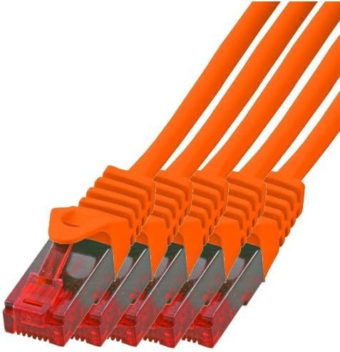 BIGtec - 5 Stück - 25m Gigabit Netzwerkkabel Patchkabel Ethernet LAN DSL Patch Kabel orange (2x RJ-4