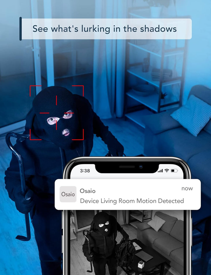 GNCC Überwachungskamera Innen, 2 Stück Kamera Überwachung innen 1080P, Verbesserte Nachtsicht, Echtz