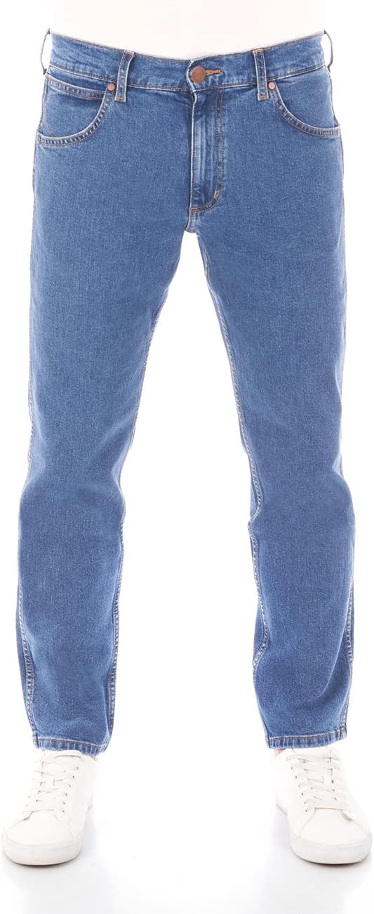 Wrangler Herren Jeans Greensboro Regular Fit Jeanshose Hose Denim Stretch Baumwolle Blau Schwarz W30