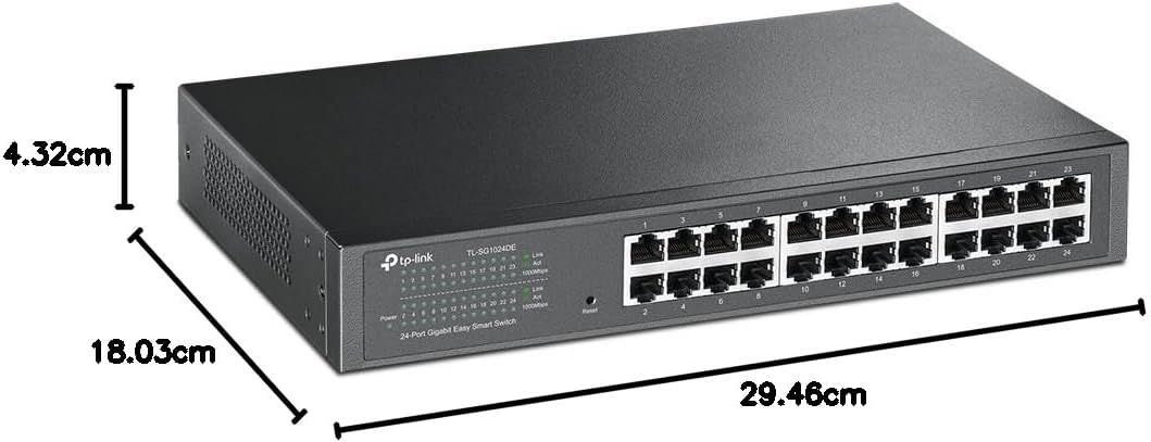 TP-Link TL-SG1024DE 24 Port Gigabit Netzwerk Managed Switch (Rackmount, 24*RJ-45 Ports, Metallgehäus