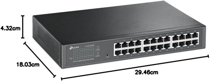 TP-Link TL-SG1024DE 24 Port Gigabit Netzwerk Managed Switch (Rackmount, 24*RJ-45 Ports, Metallgehäus