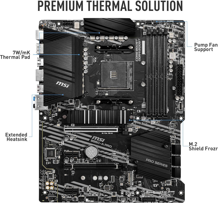 MSI B550-A PRO (AMD AM4, DDR4, M.2, USB 3.2 Gen 2, HDMI, ATX Motherboard) Mainboard B550-A PRO