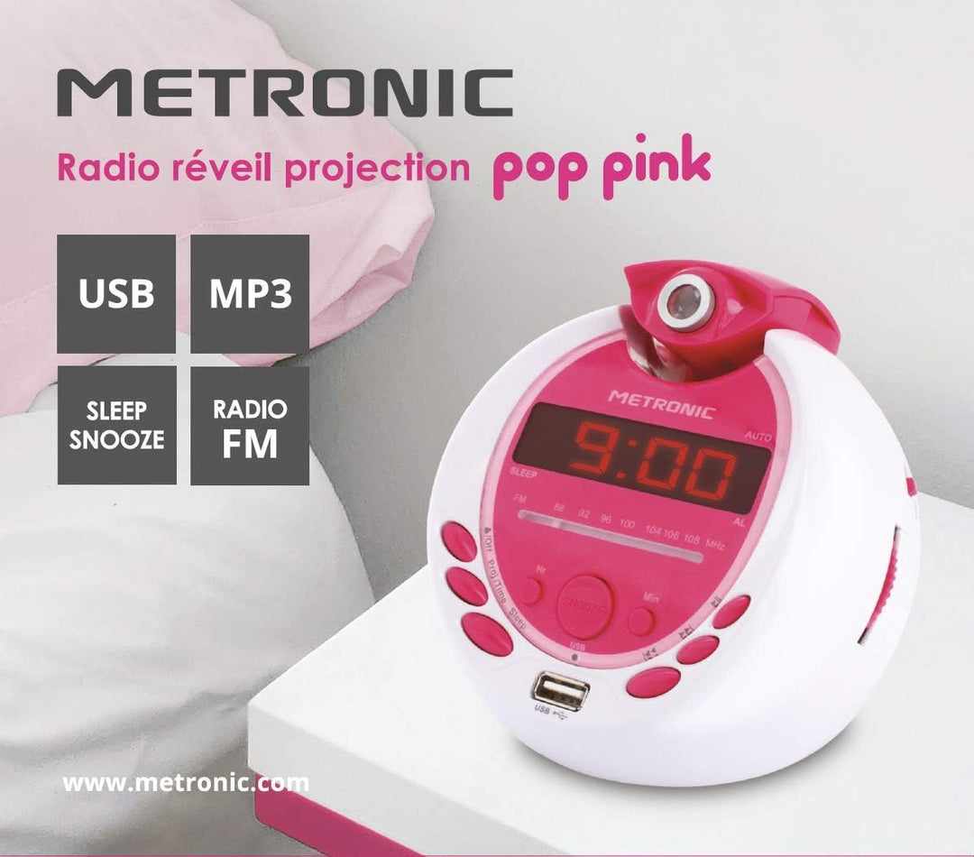 Metronic Miss Angel MP3 Radio Radio/Radiowecker USB-Anschluss Weiss/Lila, Weiss/Lila