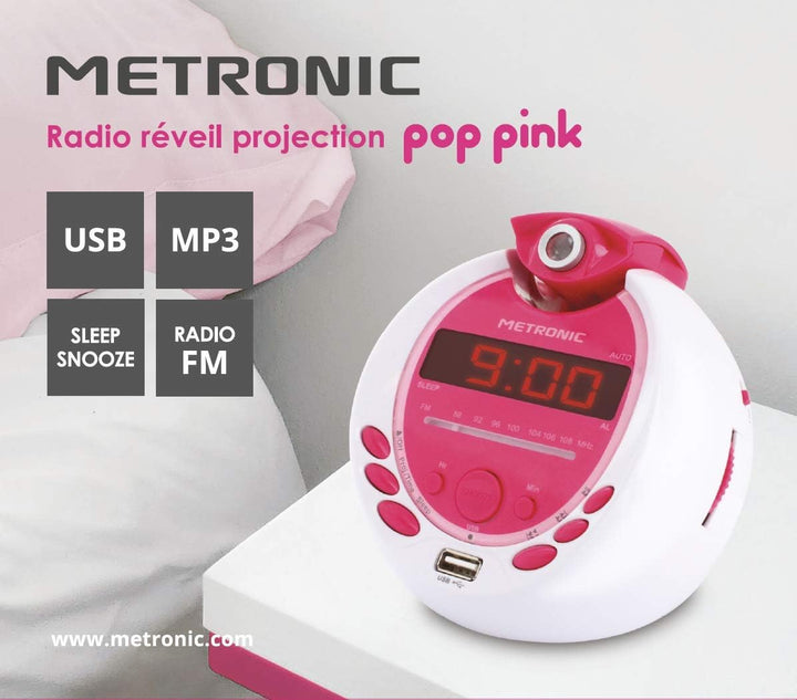 Metronic Miss Angel MP3 Radio Radio/Radiowecker USB-Anschluss Weiss/Lila, Weiss/Lila