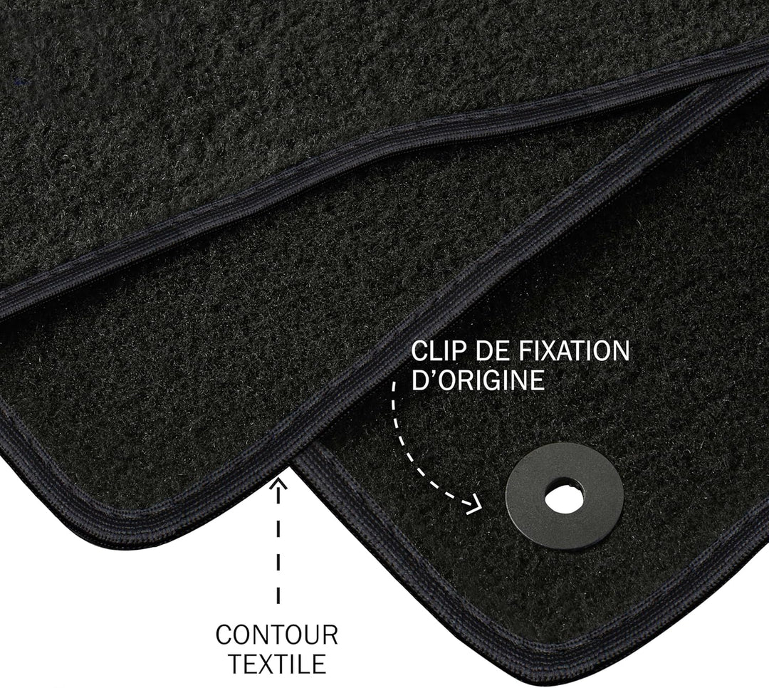 DBS - Autofussmatten - Massgeschneidert für 207/207SW - Mit Befestigungsclips - Antirutschmatten - 4