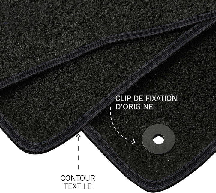 DBS - Autofussmatten - Massgeschneidert für Megane 4 - Mit Befestigungsclips - Antirutschmatten - 4