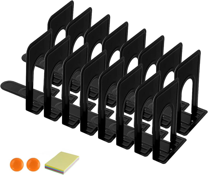 DIFIT Buchstützen, 8 Paare Buchstützen Buchhalter, Buchstützen Metall Buchstützen für Magazin/Bücher