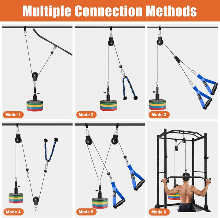 SERTT Home Gym Riemenscheiben-System, Trizeps-Workout-Riemenscheiben-System für LAT Pulldown, Bizeps